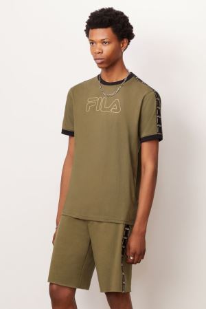 FILA Thebe Tee Shirts Black,Mens Clothing | CA.GKBSCO843